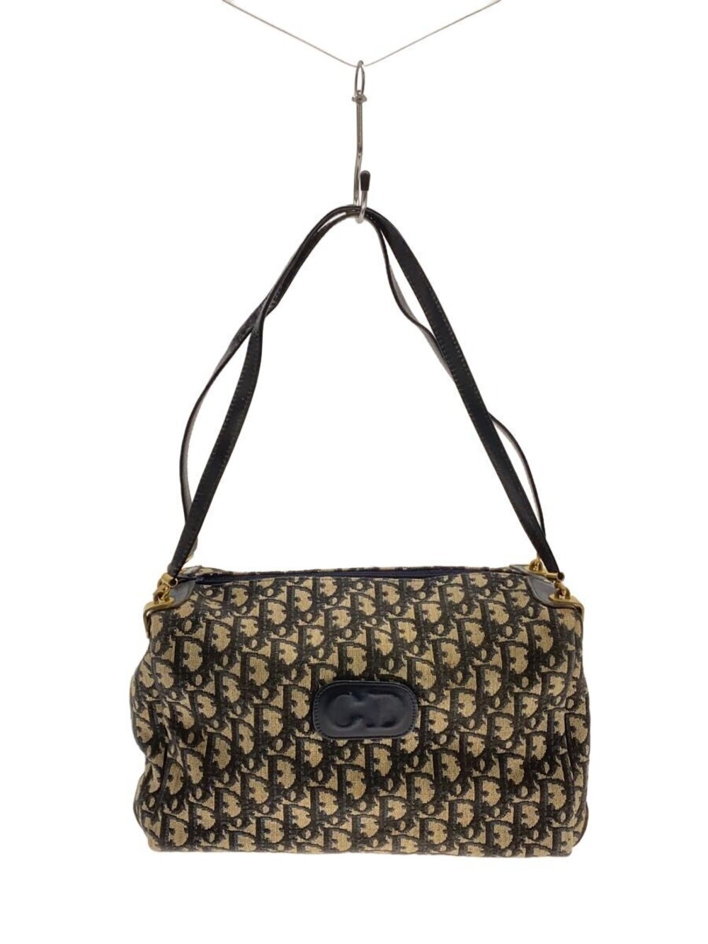 Christian Dior Trotter Boston bag Navy Blue monogram canvas leather